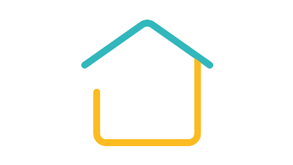 Ein Icon mit zwei Linien. Eine Linie ist als offenes Dreieck geformt und die andere Linie als halbes Rechteck. Das Icon soll ein Haus darstellen und symbolisiert das Zuhause und steht für die Dienstleistungen, die naturenergie im Bereich Bauen und Wohnen anbietet. 